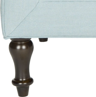 Safavieh Jack Tufted Corner Chair Sky Blue and Espresso Furniture 