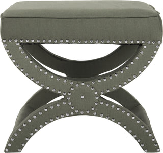 Safavieh Mystic Ottoman-Silver Nail Heads Sea Mist Furniture 