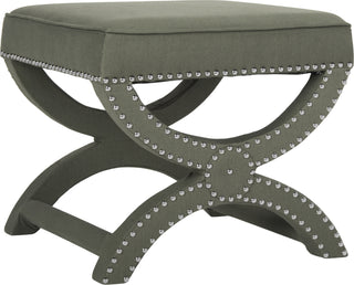 Safavieh Mystic Ottoman-Silver Nail Heads Sea Mist Furniture 