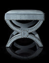 Safavieh Mystic Ottoman-Silver Nail Heads Wedgwood Blue Furniture 