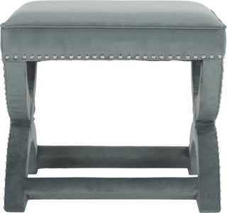 Safavieh Mystic Ottoman-Silver Nail Heads Wedgwood Blue Furniture 