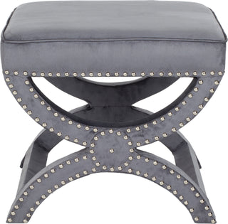 Safavieh Mystic Ottoman-Silver Nail Heads Grey Furniture main image