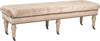 Safavieh Barney Tufted Bench-Brass Nail Heads Mink Brown and Pickled Oak Furniture 