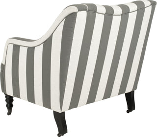 Safavieh Homer Arm Chair Greyish Blue and White Black Furniture 