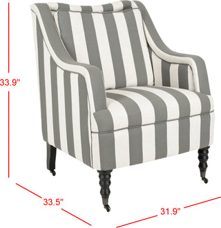 Safavieh Homer Arm Chair Greyish Blue and White Black Furniture 