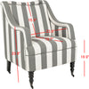 Safavieh Homer Arm Chair Greyish Blue and White Black Furniture 
