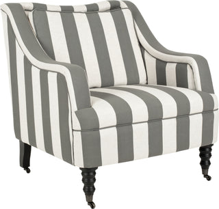 Safavieh Homer Arm Chair Greyish Blue and White Black Furniture 