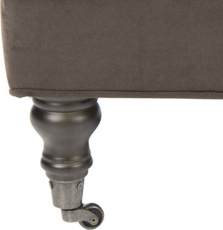 Safavieh Clark Tufted Cocktail Ottoman Graphite and Espresso Furniture 