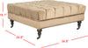 Safavieh Clark Tufted Cocktail Ottoman Gold and Olive Espresso Furniture 