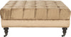 Safavieh Clark Tufted Cocktail Ottoman Gold and Olive Espresso main image