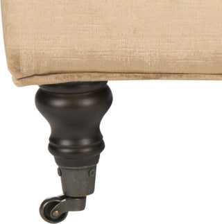 Safavieh Clark Tufted Cocktail Ottoman Gold and Olive Espresso 