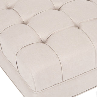 Safavieh Clark Tufted Cocktail Ottoman Taupe and Espresso Furniture 