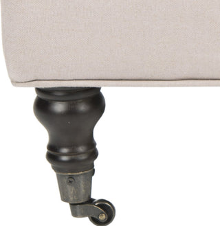 Safavieh Clark Tufted Cocktail Ottoman Taupe and Espresso Furniture 