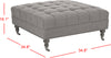 Safavieh Clark Tufted Cocktail Ottoman Charcoal Brown and Espresso Furniture 