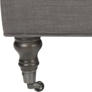 Safavieh Clark Tufted Cocktail Ottoman Charcoal Brown and Espresso Furniture 