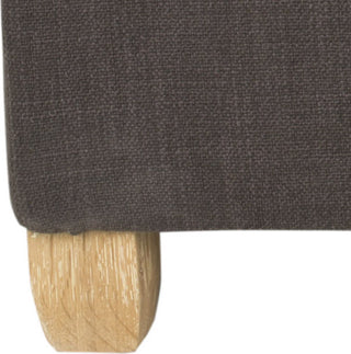 Safavieh Joanie Tufted Ottoman Charcoal Brown and Pickled Oak Furniture 