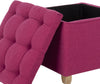 Safavieh Joanie Tufted Ottoman Berry and Pickled Oak Furniture 