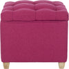 Safavieh Joanie Tufted Ottoman Berry and Pickled Oak Furniture main image