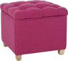 Safavieh Joanie Tufted Ottoman Berry and Pickled Oak Furniture 