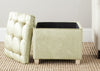 Safavieh Joanie Tufted Ottoman Antique Sage and Pickled Oak Furniture  Feature