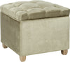 Safavieh Joanie Tufted Ottoman Antique Sage and Pickled Oak Furniture 