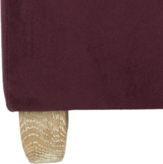 Safavieh Joanie Tufted Ottoman Bordeaux and Pickled Oak Furniture 