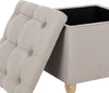 Safavieh Joanie Tufted Ottoman Taupe and Pickled Oak Furniture 