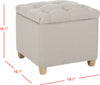 Safavieh Joanie Tufted Ottoman Taupe and Pickled Oak Furniture 