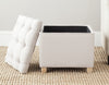 Safavieh Joanie Tufted Ottoman Taupe and Pickled Oak Furniture  Feature
