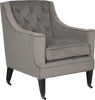 Safavieh Sherman Tufted Arm Chair Mushroom Taupe and Espresso Furniture 