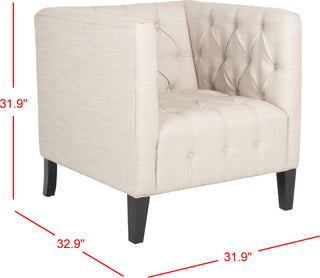 Safavieh Glen Tufted Club Chair Beige and Black Furniture 