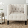 Safavieh Glen Tufted Club Chair Beige and Black Furniture  Feature