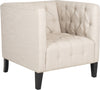 Safavieh Glen Tufted Club Chair Beige and Black Furniture 