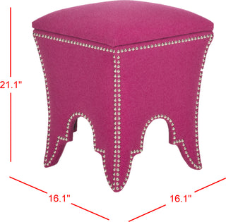 Safavieh Deidra Ottoman-Silver Nail Heads Berry Furniture 