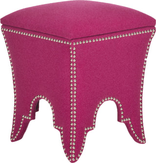 Safavieh Deidra Ottoman-Silver Nail Heads Berry Furniture 