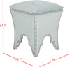 Safavieh Deidra Ottoman-Silver Nail Heads Silver Sage Furniture 