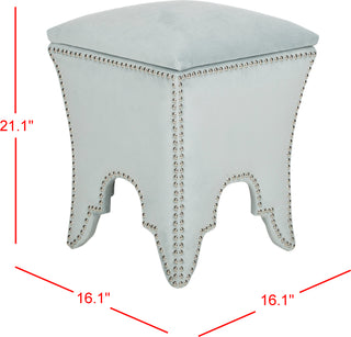 Safavieh Deidra Ottoman-Silver Nail Heads Silver Sage Furniture 