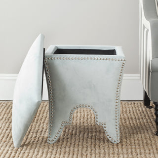 Safavieh Deidra Ottoman-Silver Nail Heads Silver Sage Furniture  Feature