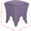 Safavieh Deidra Ottoman-Silver Nail Heads Lavender Furniture 