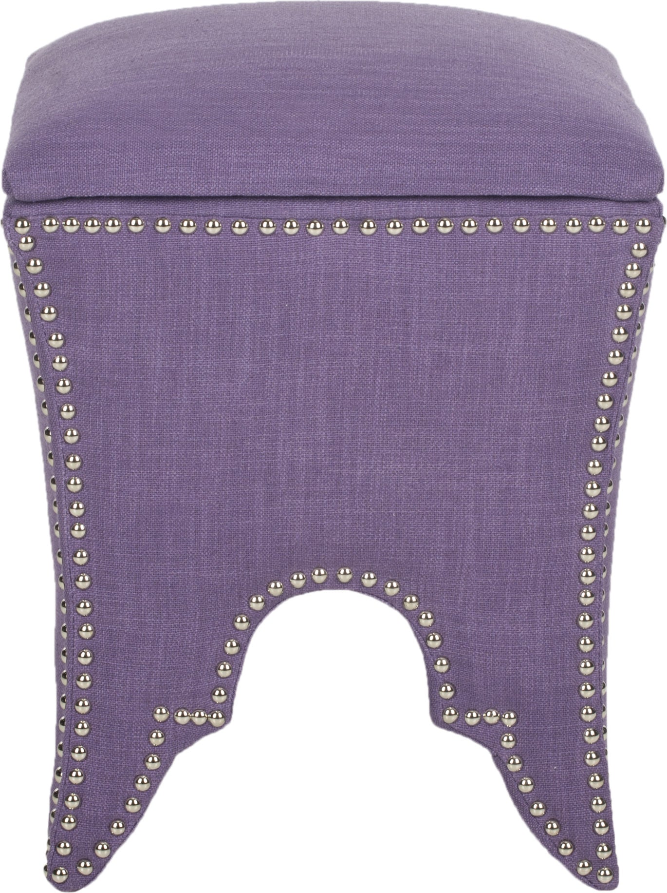 Safavieh Deidra Ottoman-Silver Nail Heads Lavender Furniture main image