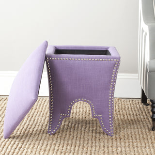 Safavieh Deidra Ottoman-Silver Nail Heads Lavender Furniture  Feature