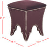 Safavieh Deidra Ottoman-Silver Nail Heads Bordeaux Furniture 