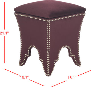 Safavieh Deidra Ottoman-Silver Nail Heads Bordeaux Furniture 