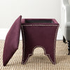 Safavieh Deidra Ottoman-Silver Nail Heads Bordeaux Furniture  Feature