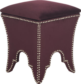 Safavieh Deidra Ottoman-Silver Nail Heads Bordeaux Furniture 