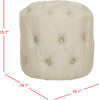 Safavieh Ponzi Tufted Ottoman Beige Furniture 