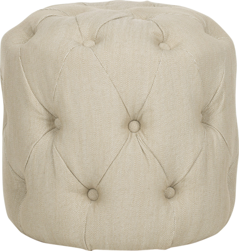 Safavieh Ponzi Tufted Ottoman Beige Furniture main image