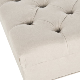 Safavieh Angeline Tufted Ottoman Taupe and Espresso Furniture 