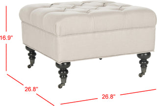 Safavieh Angeline Tufted Ottoman Taupe and Espresso Furniture 