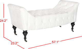 Safavieh Georgette Tufted Bench White and Espresso Furniture 